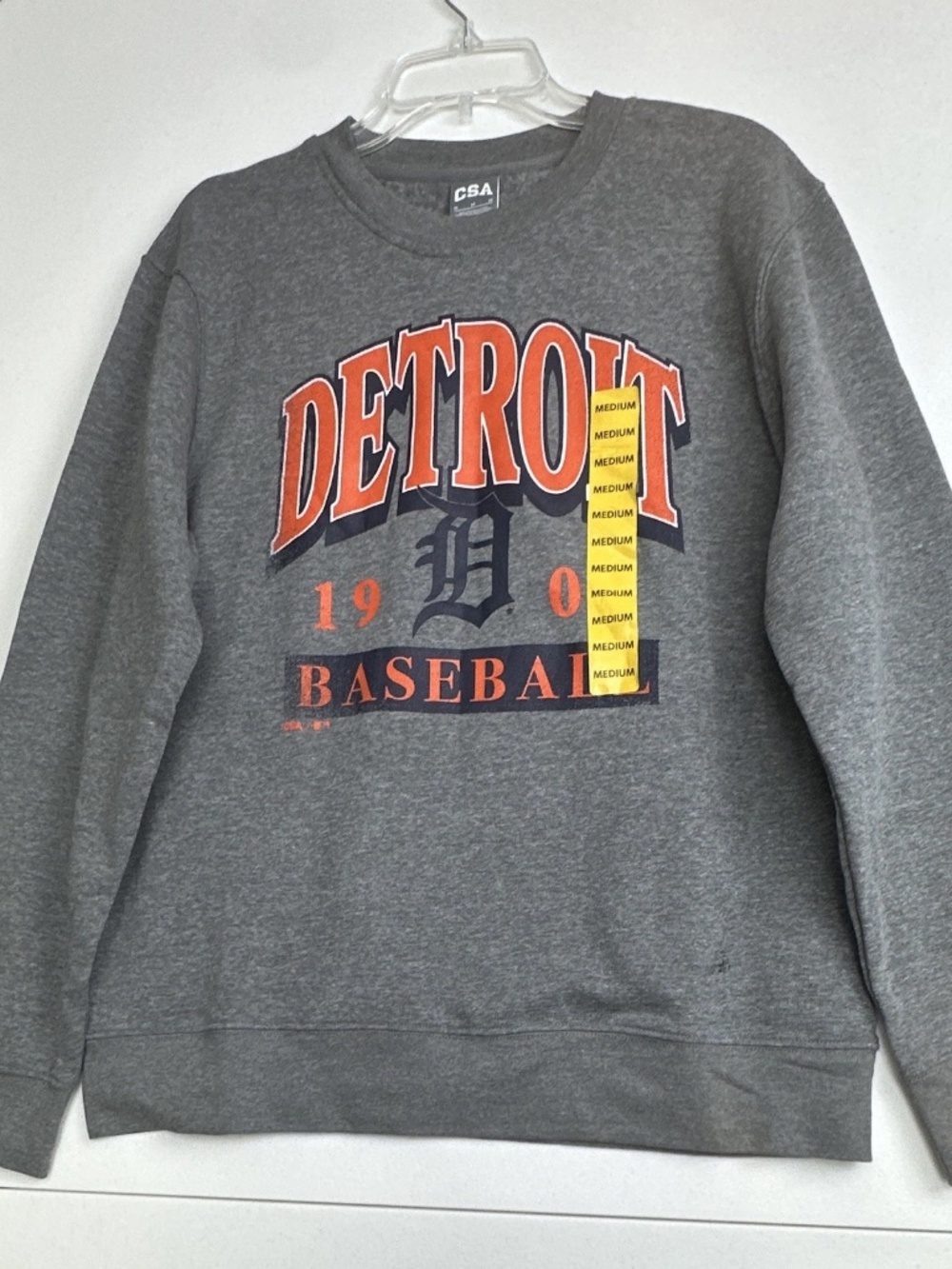 CSA MLB Genuine Merchandise Detroit Tigers Men's Fleece Crewneck Pullover M NWT